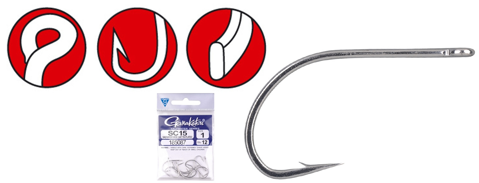 Gamakatsu SC15/T Tin Salt Water Hook 3/0 (10st) 3 Gamakatsu SC15/T Tin Salt Water Hook 3/0 (10st)